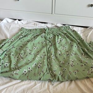 Floral Green Maxi Skirt